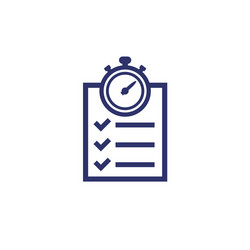 chronometer timer and checklist icon vector