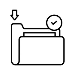 data folder outline icon style vector image