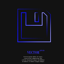 Floppy disk flat modern web button and space vector