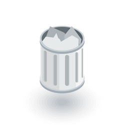 Full trash isometric flat icon 3d vector