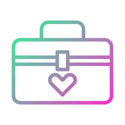 gradient line art briefcase with heart design icon vector image