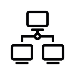 hierarchical network structure icon with one main vector image