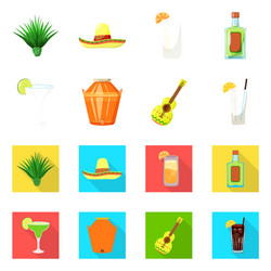 isolated object of cafe and latin symbol set vector image