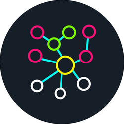 networking line multi color icon vector image