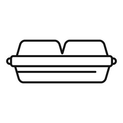 open empty styrofoam food container line icon vector image