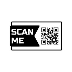 Scan me qr code icon for smartphone frame quick vector