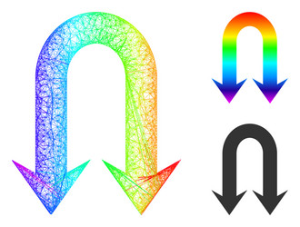 spectrum linear gradient double back arrow icon vector image