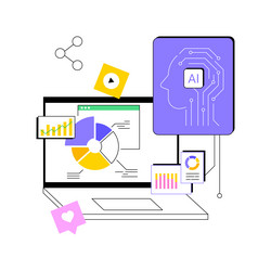 ai-enhanced content performance analytics abstract vector image