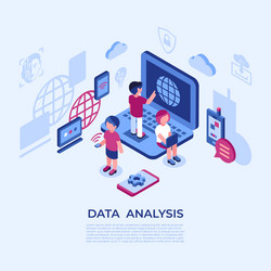 artificial virtual reality data analysis vector image