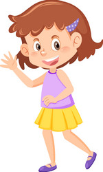 cute girl with short hair cartoon character vector