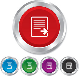 export file icon document symbol vector image