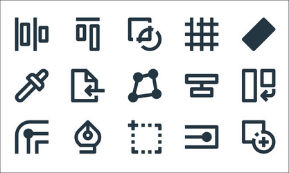 graphic design line icons linear set quality vector image
