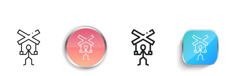 manipulations icon thin linear regular and button vector image