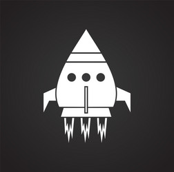 Rocket icon on background for graphic and web vector