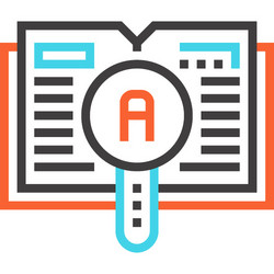 search of knowledge flat line web icon concept vector image