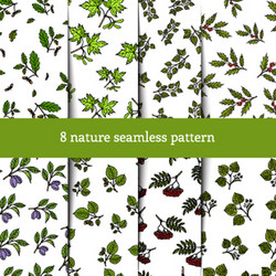 Set of seamless pattern with tree branches vector