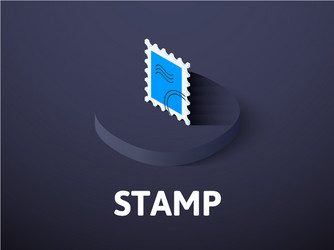 Stamp isometric icon isolated on color background vector