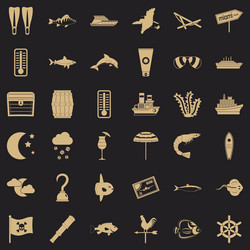 water element icons set simple style vector image