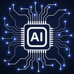 artificial intelligence with circuit board smart vector image