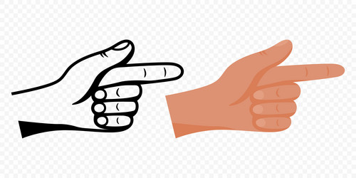 hand pointing right icon in color vector image