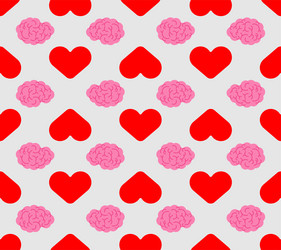 heart and brain pattern seamless background vector image