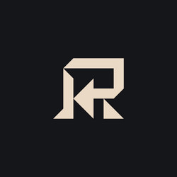 Initial based clean and minimal letter r monogram vector