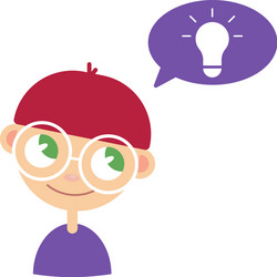 nerd geek creative idea vector