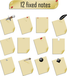 sticky notes set on message board vector image