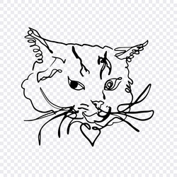abstract one line drawing of cat face vector image