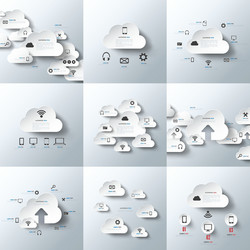 Cloud Computing Technology Icons vector image