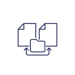 documents and file folder line icon vector image