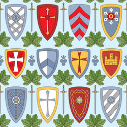 Medieval Knightly Shield Pattern vector image
