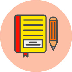 notebook line filled circle icon vector image