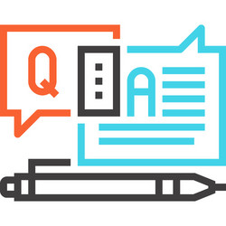 questions and answers flat line web icon concept vector image