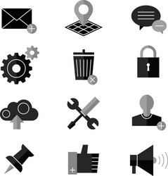 seo and internet icon set web website vector image