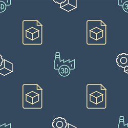 set line isometric cube file and printing house vector image