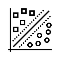 support machine svm algorithm line icon vector image