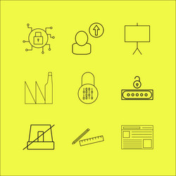 Web linear icon set simple outline icons vector