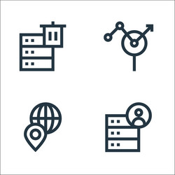 big data line icons linear set quality vector image