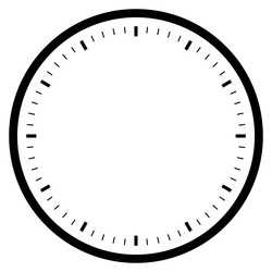 black empty clock isolated on white for pattern vector image