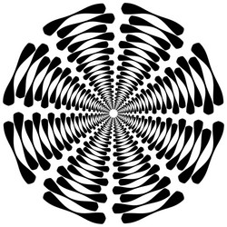 Circular rotating spiral vortex element motif vector