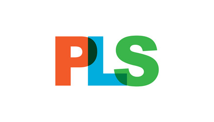pls phrase overlap color no transparency concept vector image