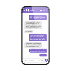 realistic smartphone with messaging app sms text vector image