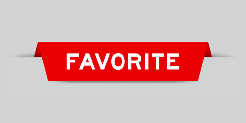 red color inserted label with word favorite vector image