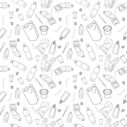 seamless pattern with sorted plastic garbage vector image