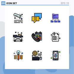 set 9 modern ui icons symbols signs vector image