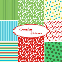 set of sweet seamless patterns vector image