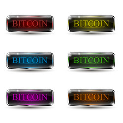 Set of web buttons with neon light vector