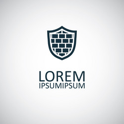shield wall icon for web and ui on white vector image