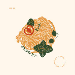 Spaghetti pasta tagliatelle vector